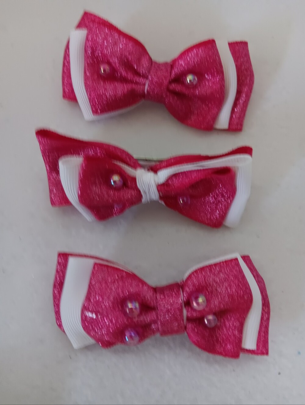 Sparkle Pink Kids Bow Clips - Brand